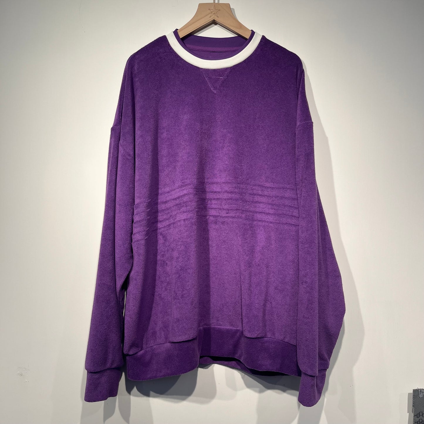 ASTERISK DOUBLE COLLAR TERRY SWEATSHIRT (PURPLE)