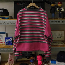 NIKE WOMEN STRIPED SWEATER (GREY W/ PINK)