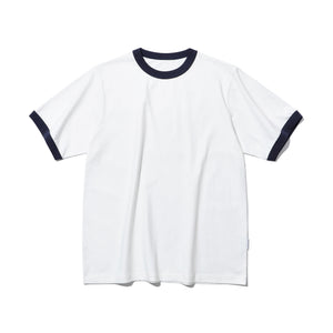 TWO TONE RIBBED COLLAR T-SHIRT