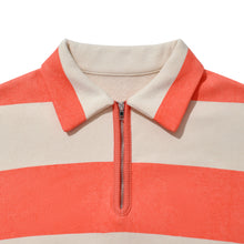 STRIPED HALF-ZIP PULLOVER