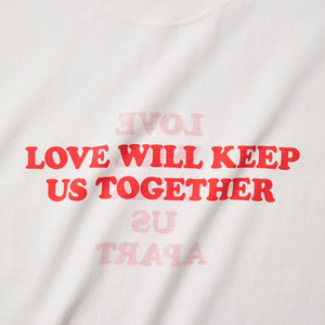 LOVE WILL KEEP US TOGETHER SHORT SLEEVE T-SHIRT (WHITE w/ RED)