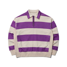 STRIPED HALF-ZIP PULLOVER