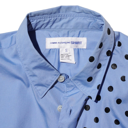 Comme des Garçons POLKA DOT AND COTTON SLEEVE PATCHWORK SHIRT