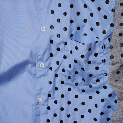 Comme des Garçons POLKA DOT AND COTTON SLEEVE PATCHWORK SHIRT