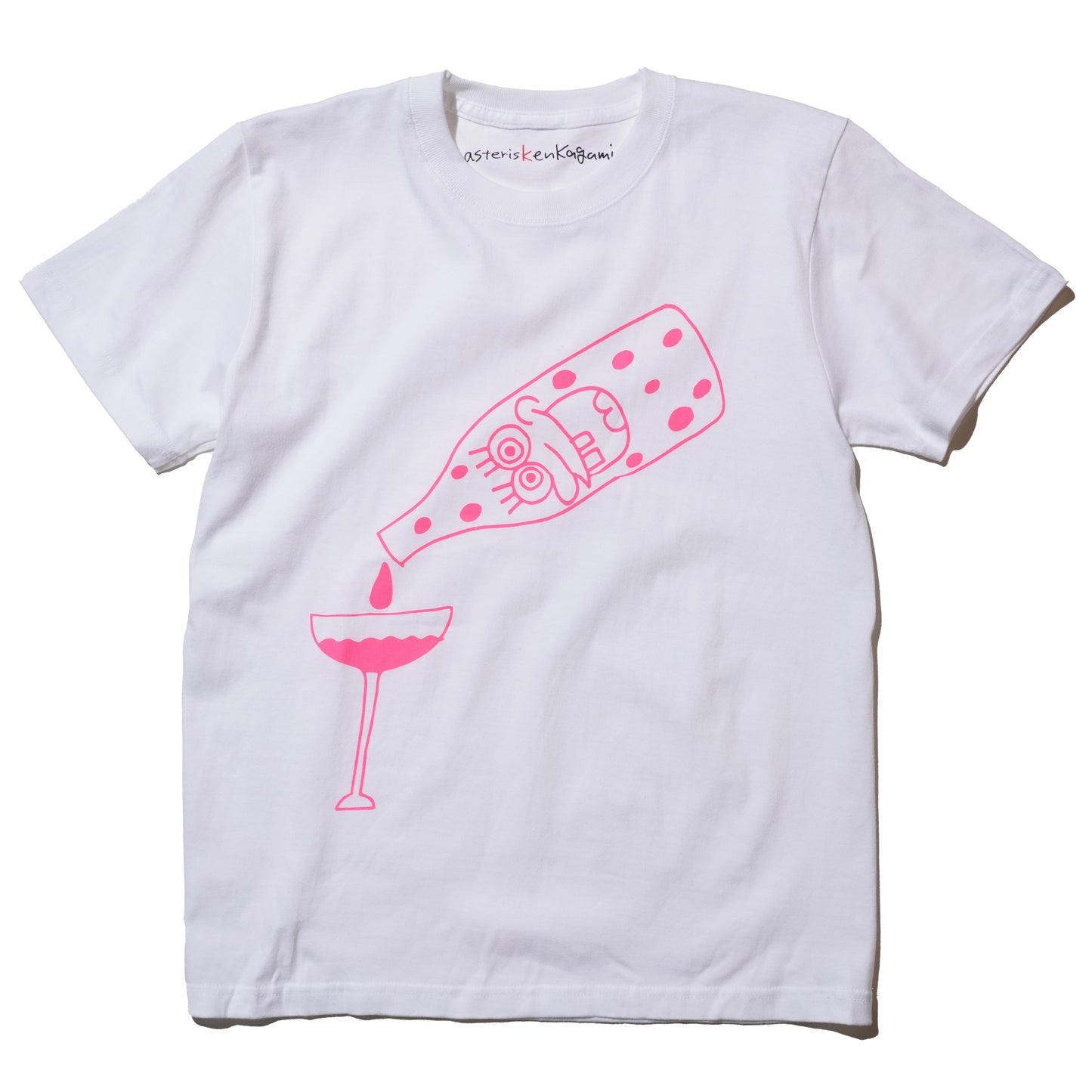 ASTERISK X KEN KAGAMI SPONGEBOB DRINKS T-SHIRT (NEON PINK)