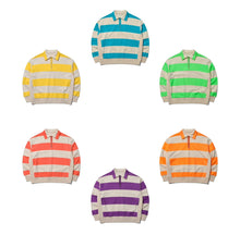 STRIPED HALF-ZIP PULLOVER