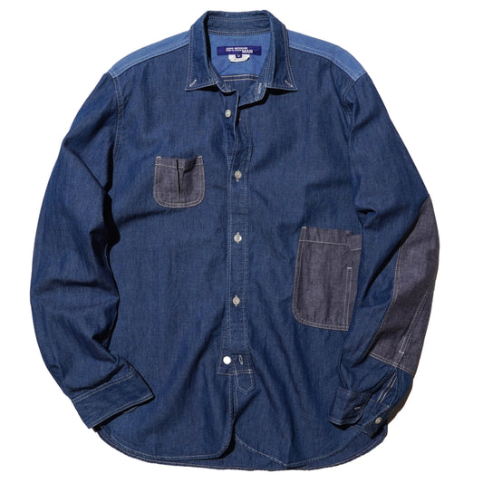 JUNYA WATANABE MAN PATCHWORK DOUBLE POCKETS SHIRT