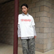 LOVE WILL KEEP US TOGETHER SHORT SLEEVE T-SHIRT(WHITE w/ GREEN)