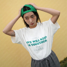LOVE WILL KEEP US TOGETHER SHORT SLEEVE T-SHIRT(WHITE w/ GREEN)