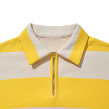 STRIPED HALF-ZIP PULLOVER