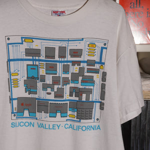 SILICON VALLEY. CALIFORNIA MAP T-SHIRT