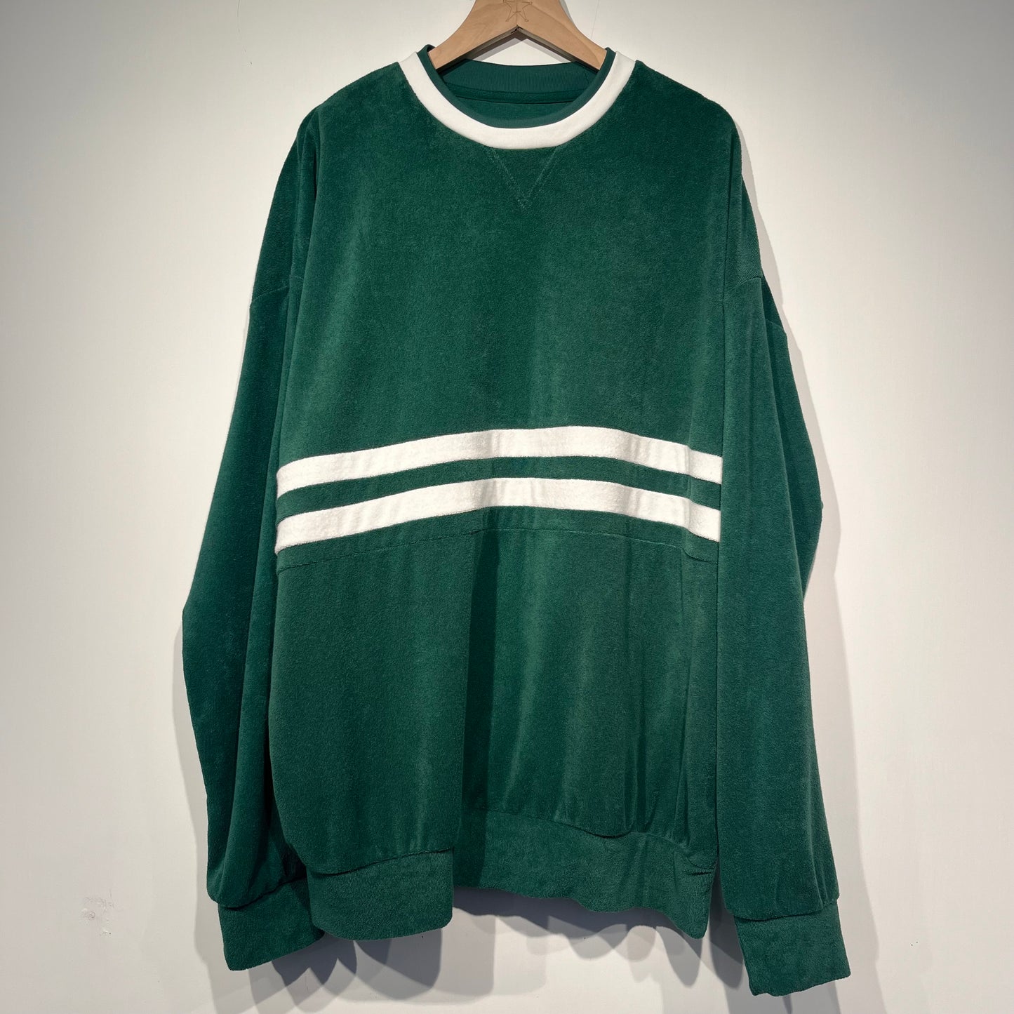 ASTERISK DOUBLE COLLAR TERRY SWEATSHIRT (GREEN)