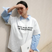 LOVE WILL KEEP US TOGETHER SHORT SLEEVE T-SHIRT(WHITE w/ GREEN)