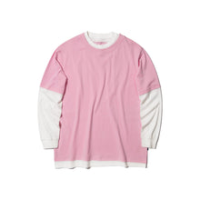ASTERISK MOCK TWO-PIECE LONG SLEEVE T-SHIRT LIGHT (PINK w/ WHITE)