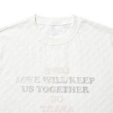 LOVE WILL KEEP US TOGETHER (TEAR US APART) S/S T-SHIRT WHITE w/ GOLD & SILVER