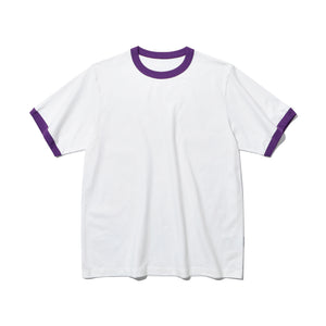 TWO TONE RIBBED COLLAR T-SHIRT