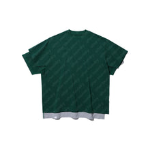 DOUBLE LAYER PATCHED S/S T-SHIRT (GREEN w/ GREY)