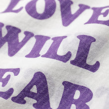 LOVE WILL KEEP US TOGETHER (TEAR US APART) S/S T-SHIRT (WHITE w/ PURPLE)