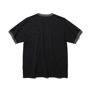 TWO TONE RIBBED COLLAR T-SHIRT