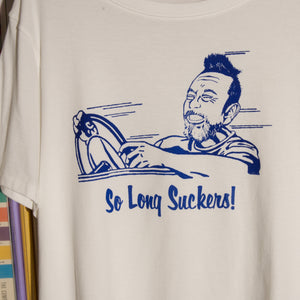 PORTER CLASSIC "SO LOUQ SUCKENS!" SILK SCREEN PRINT T-SHIRT