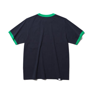 TWO TONE RIBBED COLLAR T-SHIRT