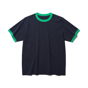 TWO TONE RIBBED COLLAR T-SHIRT