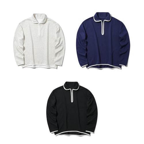 COTTON HALF ZIP SWEATSHIRT