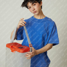 DOUBLE COLLAR S/S T-SHIRT (WASHED BLUE)