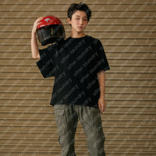 DOUBLE LAYER PATCHED S/S T-SHIRT (BLACK w/ WHITE)