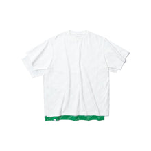 DOUBLE LAYER PATCHED S/S T-SHIRT (WHITE w/GREEN)
