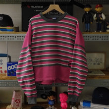 NIKE WOMEN STRIPED SWEATER (GREY W/ PINK)