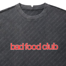 BAD FOOD CLUB S/S T-SHIRT (WASHED BLACK w/ RED)