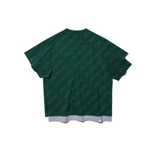 DOUBLE LAYER PATCHED S/S T-SHIRT (GREEN w/ GREY)