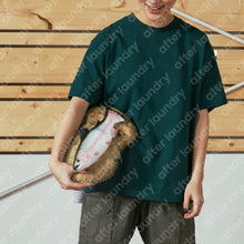 DOUBLE LAYER PATCHED S/S T-SHIRT (GREEN w/ GREY)