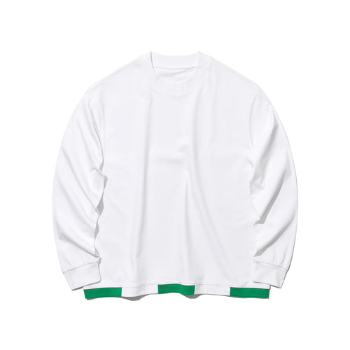 RIBBED HEM LONG SLEEVE T-SHIRT