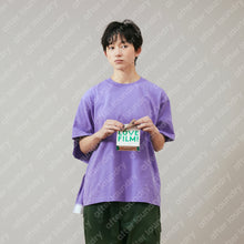 DOUBLE LAYER PATCHED S/S T-SHIRT (PURPLE w/ WHITE)