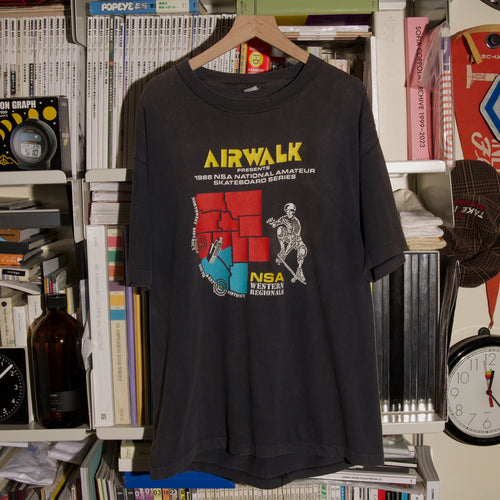 AIRWALK PRESENTS 1988 NSA NATIONAL AMATEUR SKATEBOARD SERIES PRINTED T-SHIRT