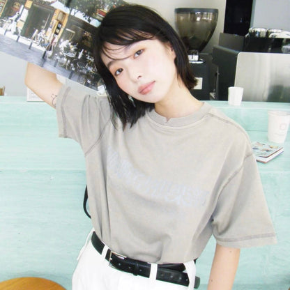 ASTERISK "SLEEP DISORDERS CLUB, 睡眠障害俱樂部" T-SHIRT(WASHED KHAKI)