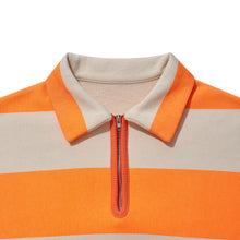 STRIPED HALF-ZIP PULLOVER