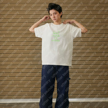 LOVE WILL KEEP US TOGETHER (TEAR US APART) S/S T-SHIRT (WHITE w/ NEON GREEN)