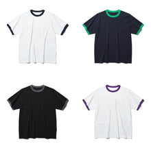 TWO TONE RIBBED COLLAR T-SHIRT