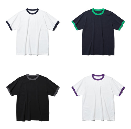 TWO TONE RIBBED COLLAR T-SHIRT