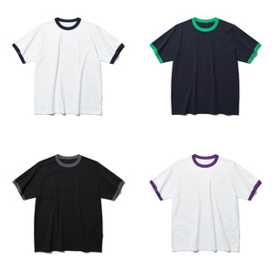 TWO TONE RIBBED COLLAR T-SHIRT