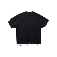 DOUBLE LAYER PATCHED S/S T-SHIRT (BLACK w/ WHITE)