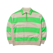 STRIPED HALF-ZIP PULLOVER