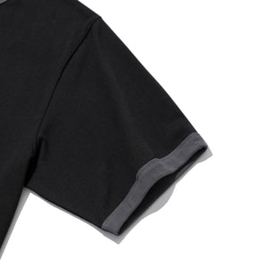 TWO TONE RIBBED COLLAR T-SHIRT