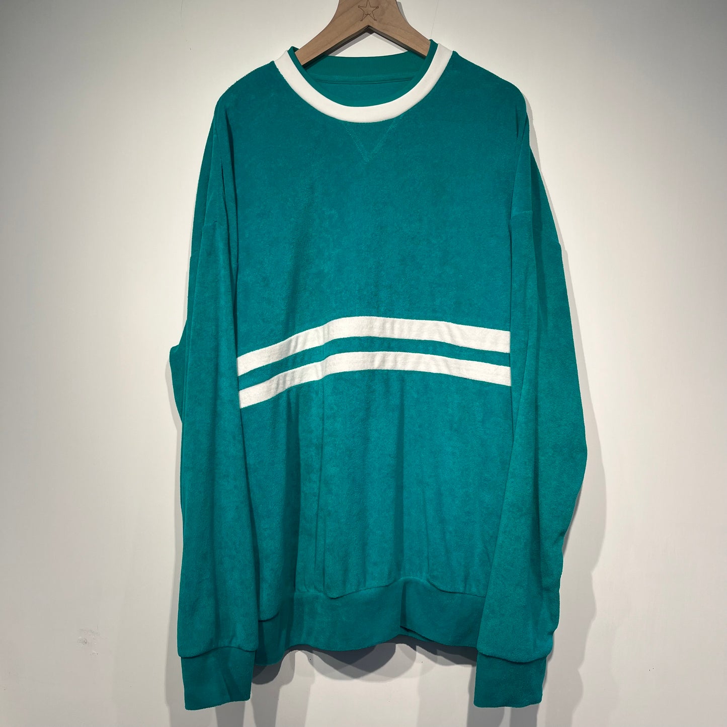 ASTERISK DOUBLE COLLAR TERRY SWEATSHIRT (LIGHT GREEN)