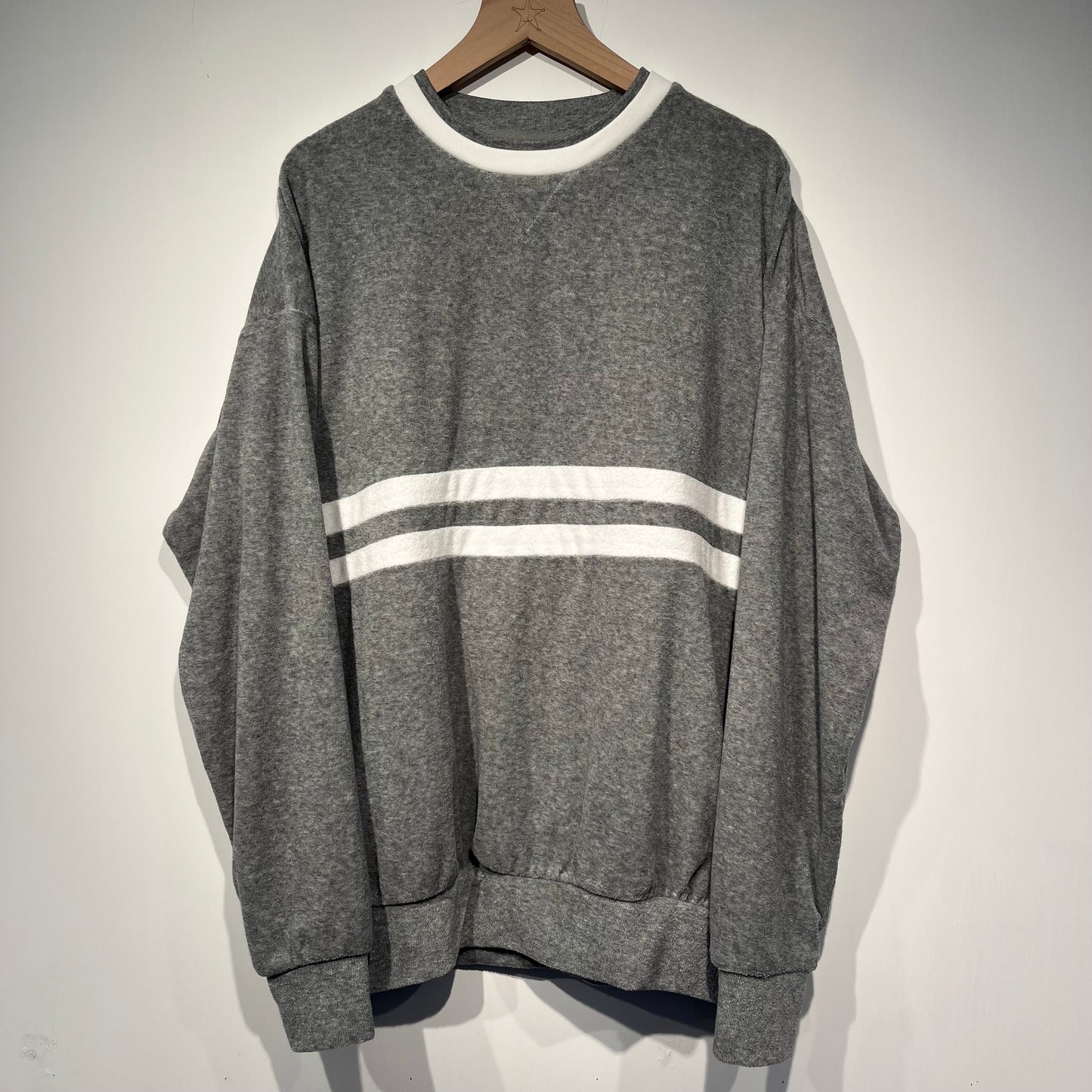 ASTERISK DOUBLE COLLAR TERRY SWEATSHIRT (GREY)