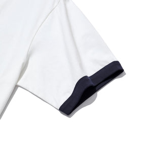 TWO TONE RIBBED COLLAR T-SHIRT