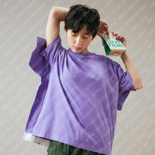 DOUBLE LAYER PATCHED S/S T-SHIRT (PURPLE w/ WHITE)